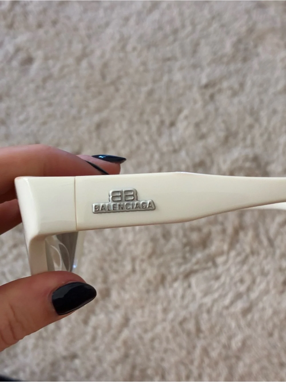 Balenciaga BB0176S white acetate cat eye sunglasses